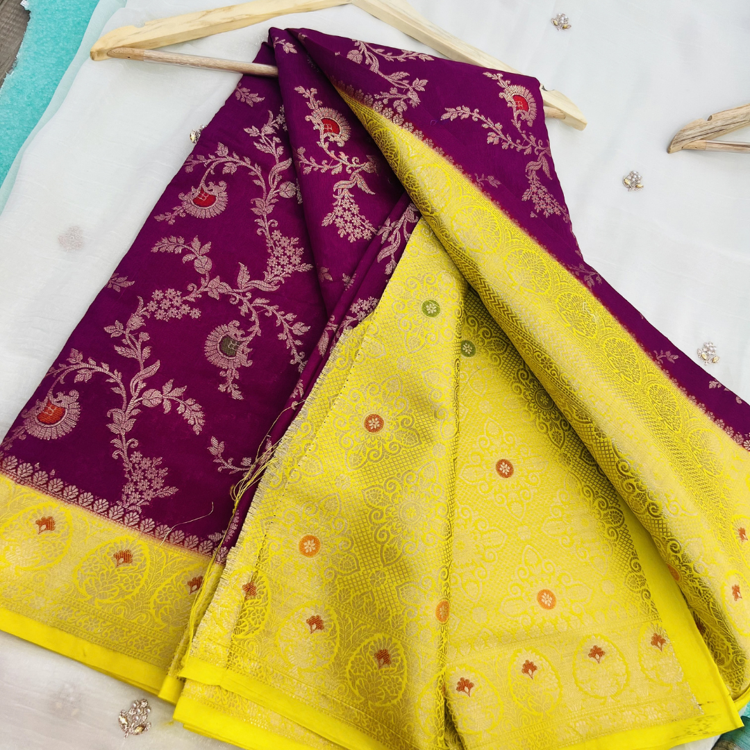 Banarasi Katan with all over design