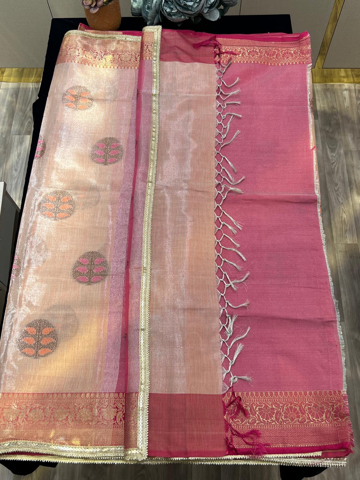 Tissue Saree with Meenakari weaving