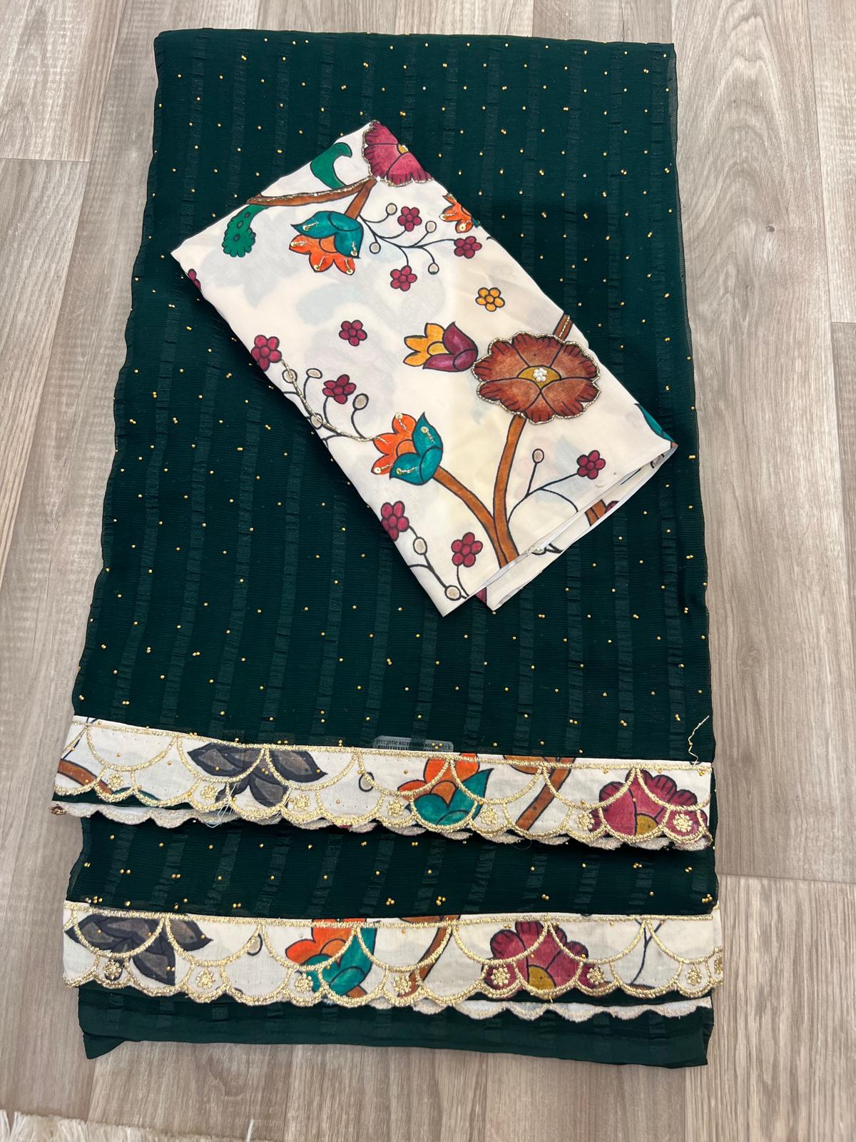 chiffon Gorgette saree.