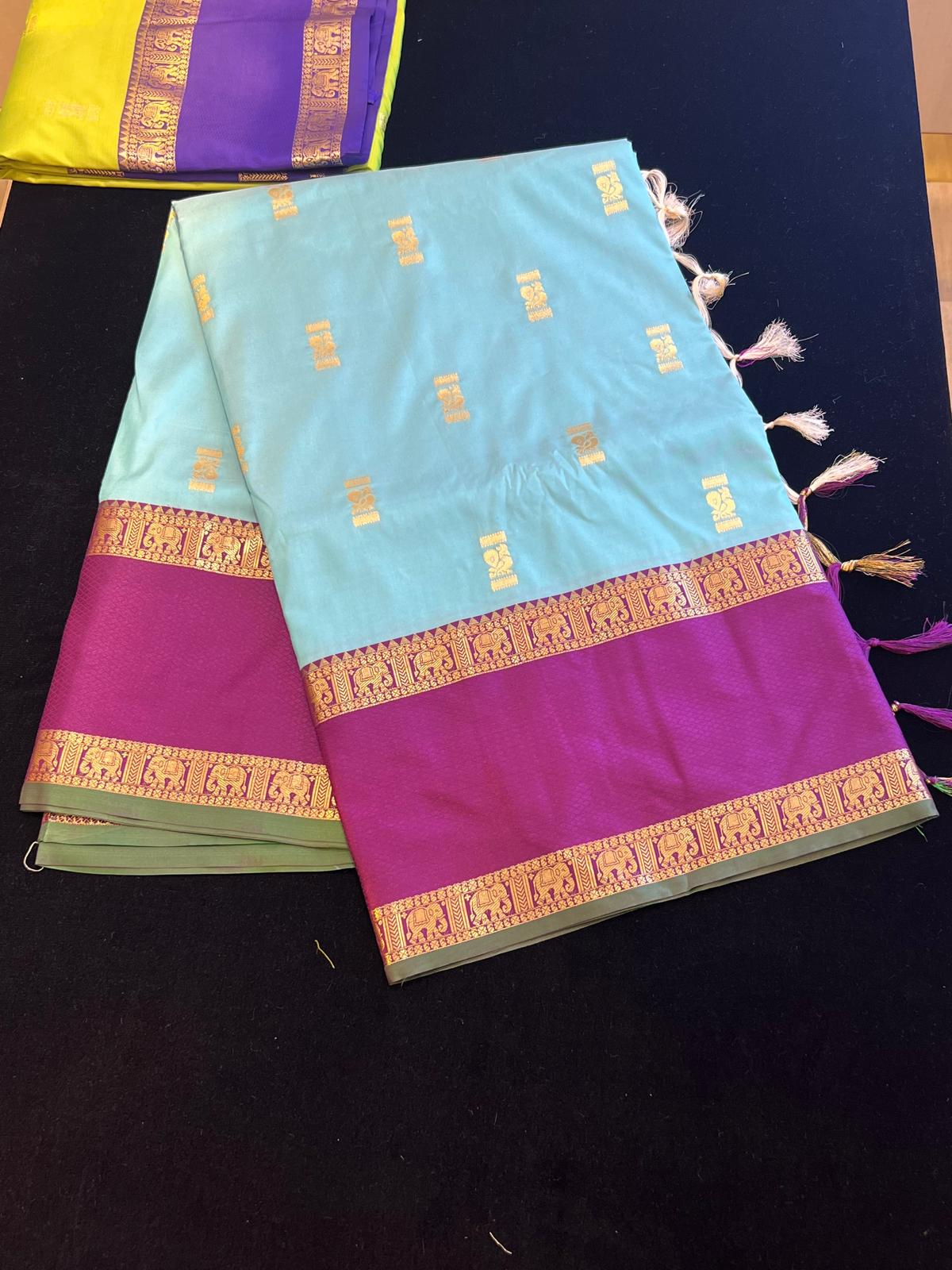 Gadwal soft pattu sraee with gap border