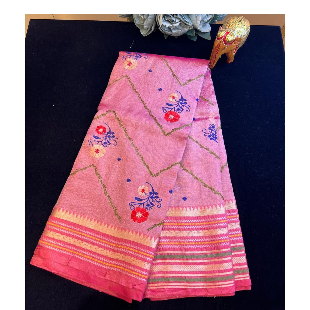 Banarasi soft tissue with allover Embroidary