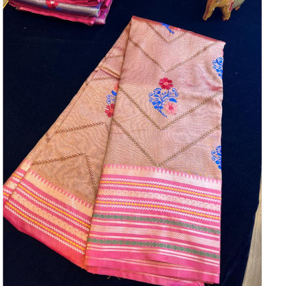 Banarasi soft tissue with allover Embroidary