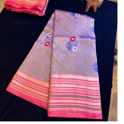 Banarasi soft tissue with allover Embroidary