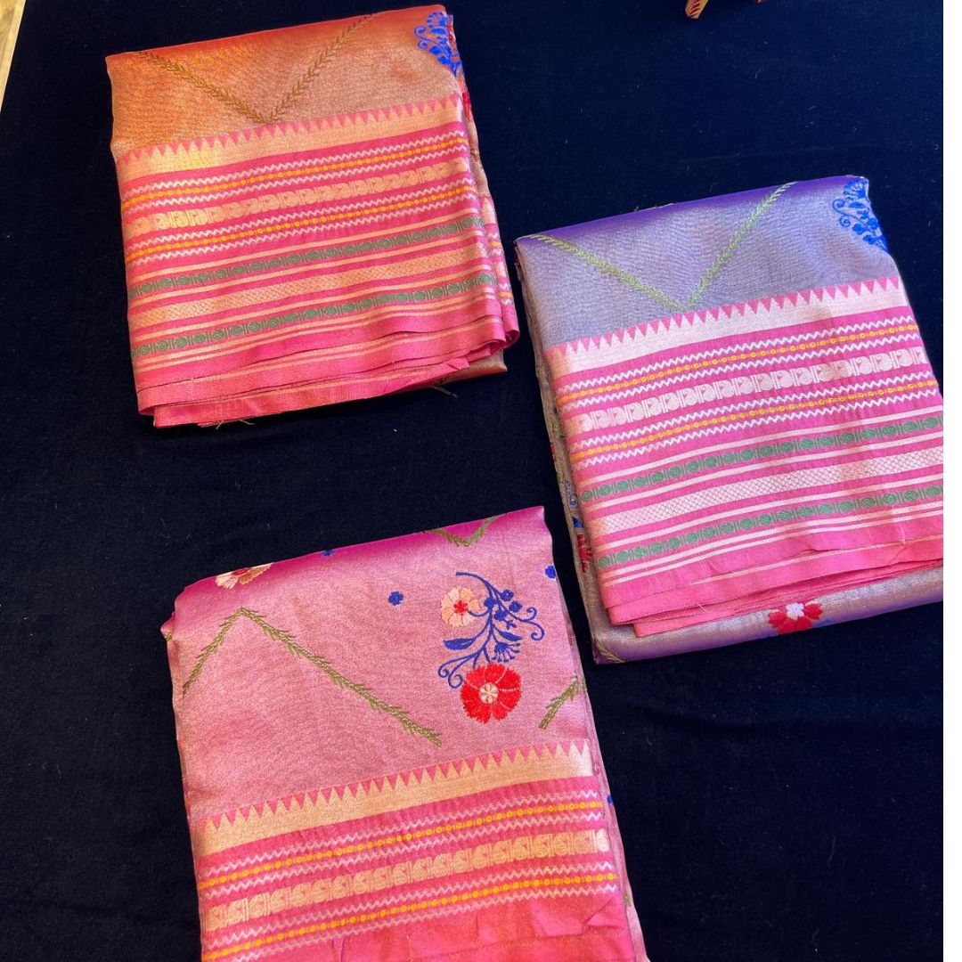 Banarasi soft tissue with allover Embroidary