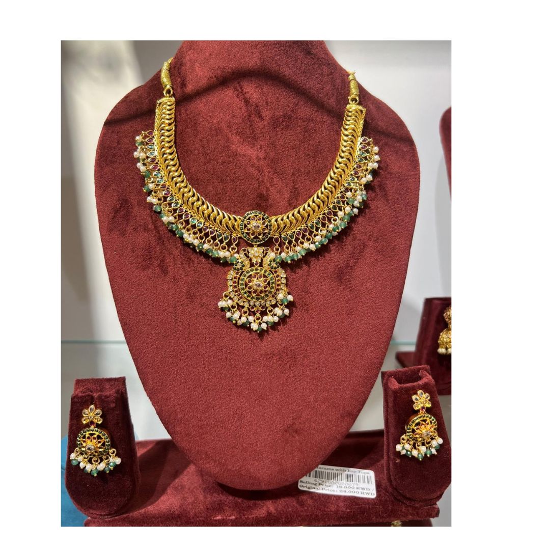 jalebi necklace with ear tops