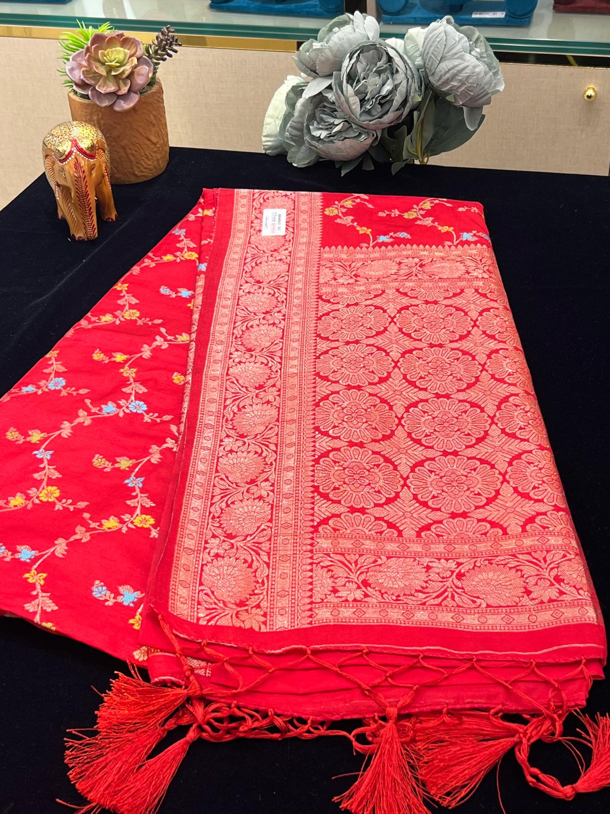 Zaal Banarasi silk sarees with meenakari weaving