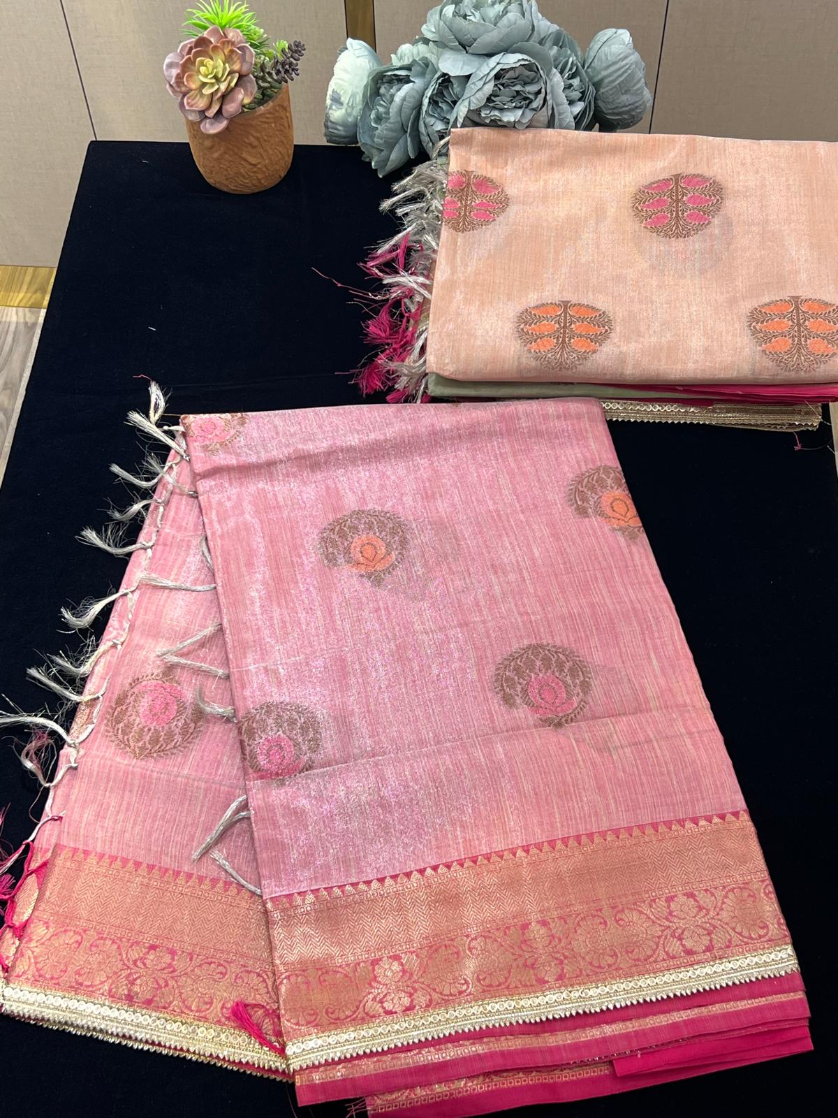 Tissue Saree with Meenakari weaving