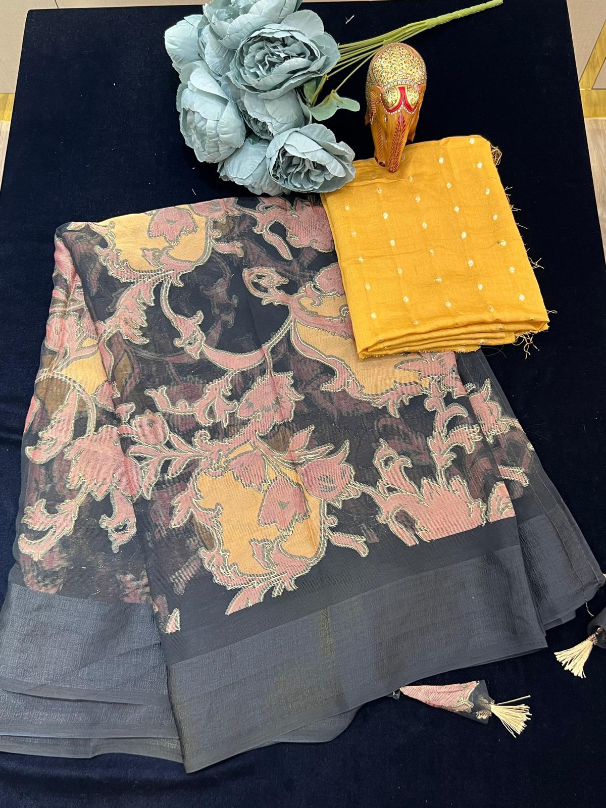 Brasso black color saree
