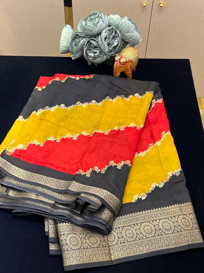 Tricolored trending saree