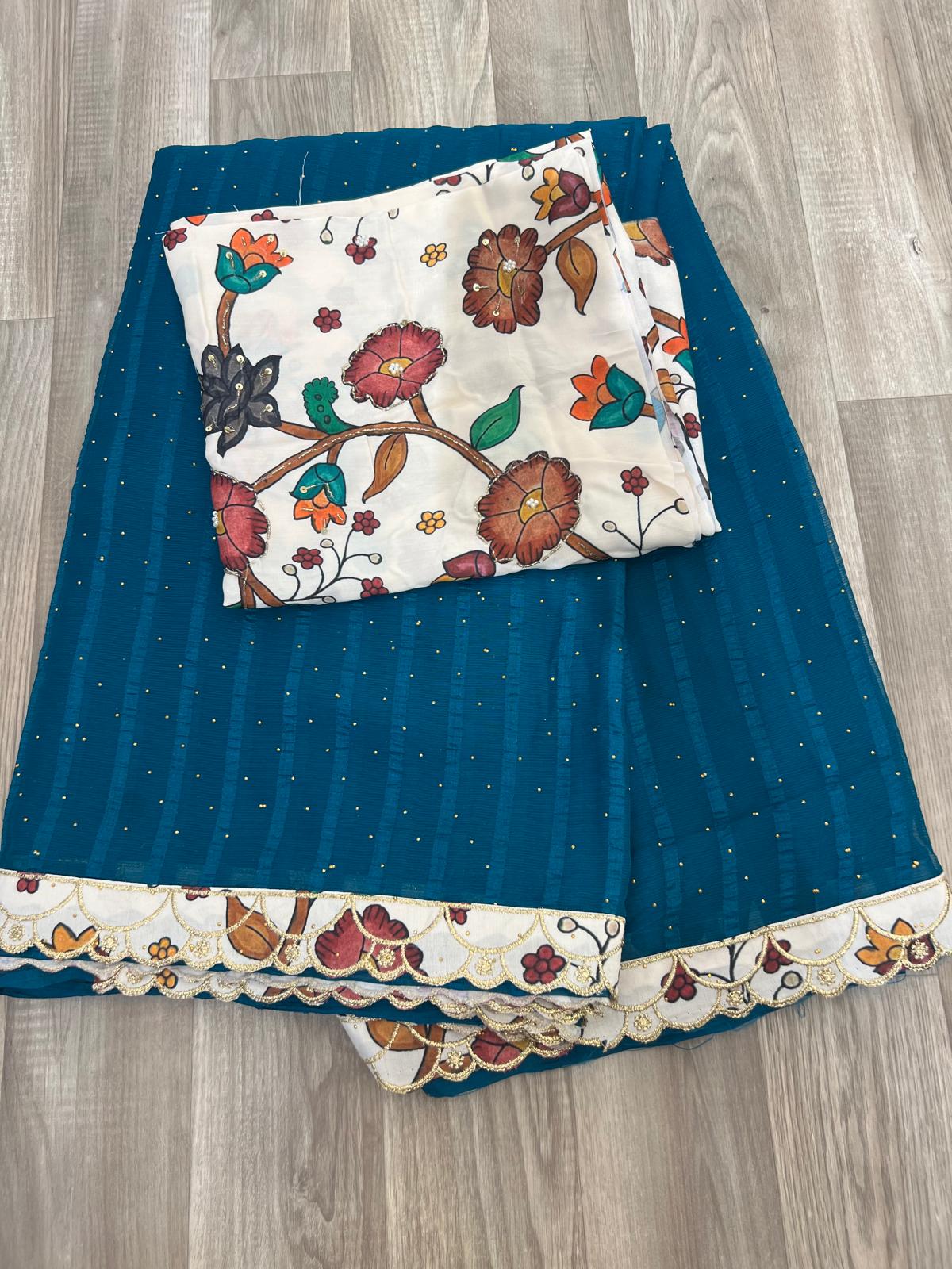chiffon Gorgette saree.