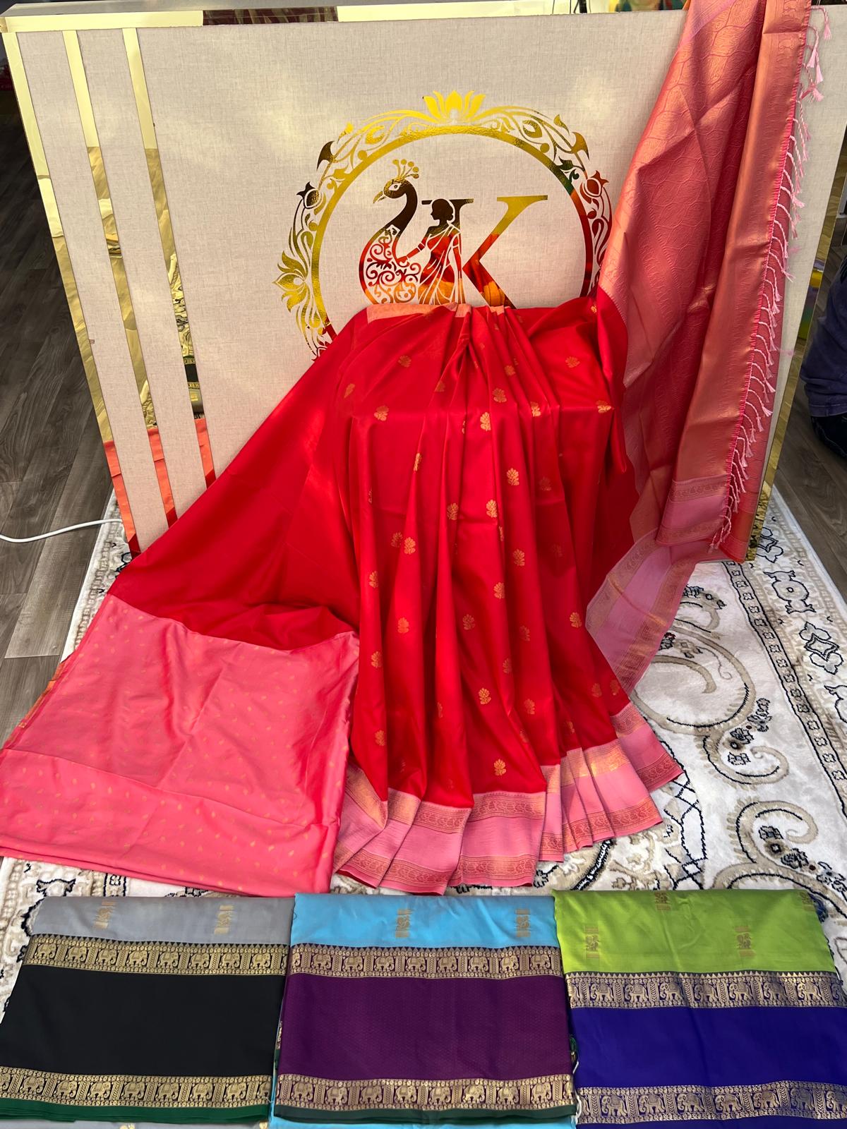 Gadwal soft pattu sraee with gap border